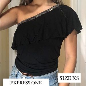 Express Asymmetrical One Shouldered Dressy Top
